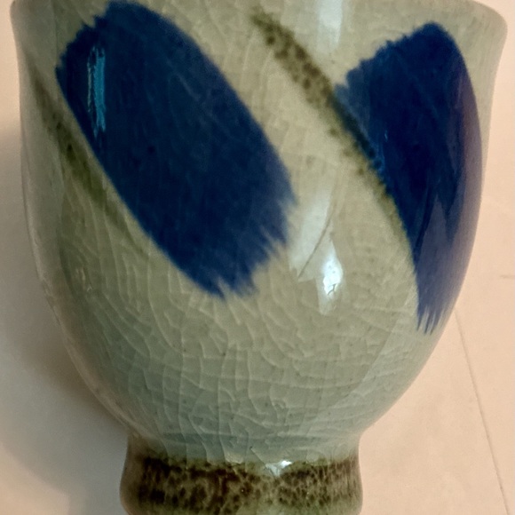 Japanese-Style Ceramic Cups Set of 2 – Unique Gray, Pink & Blue Hand-Painted - Picture 15 of 16